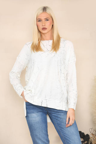 CRACKED PATTERN FOIL TOP WHITE