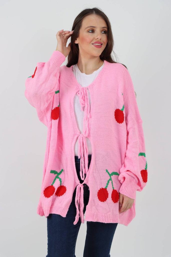 Cherry print cardigan deals
