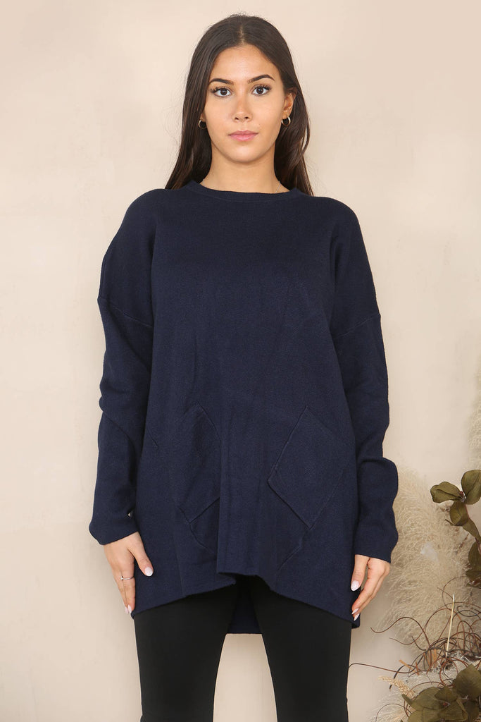 PLAIN WINTER TOP WITH POCKETS BEIGE