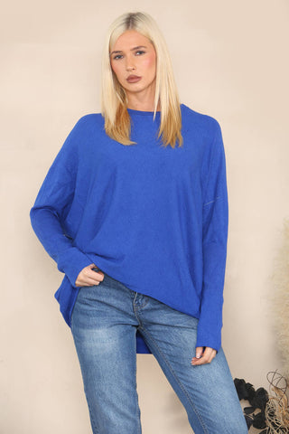 DROPPED HEM RELAXED JUMPER BLUE