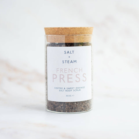 SALT + STEAM - FRENCH PRESS - COFFEE & ORANGE BODY SCRUB