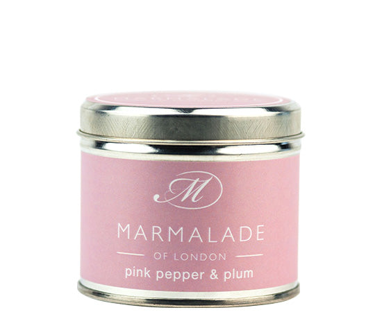 PINK PEPPER AND PLUM TIN CANDLE BY MARMALADE