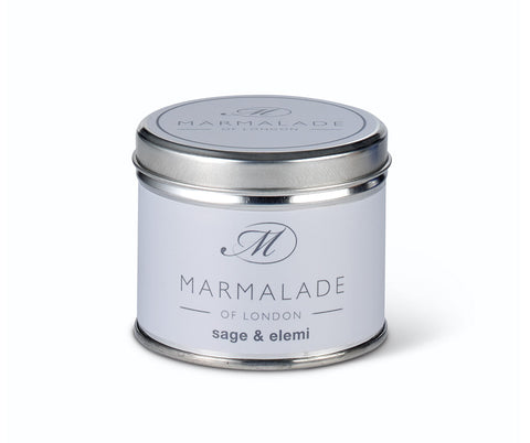 SAGE AND ELEMI TIN CANDLE BY MARMALADE