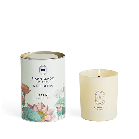 WELLBEING 'CALM' LARGE GLASS CANDLE BY MARMALADE