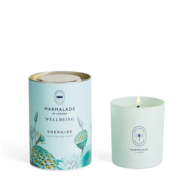 WELLBEING 'ENERGISE' LARGE GLASS CANDLE BY MARMALADE