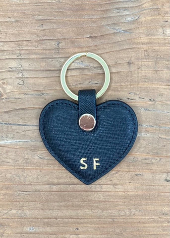 PERSONALISED HEART LEATHER KEYRING